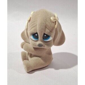 Applause Honey Felted Flocked Plastic Dog Clip-On  3” Toy Puppy Hound Dog Figure